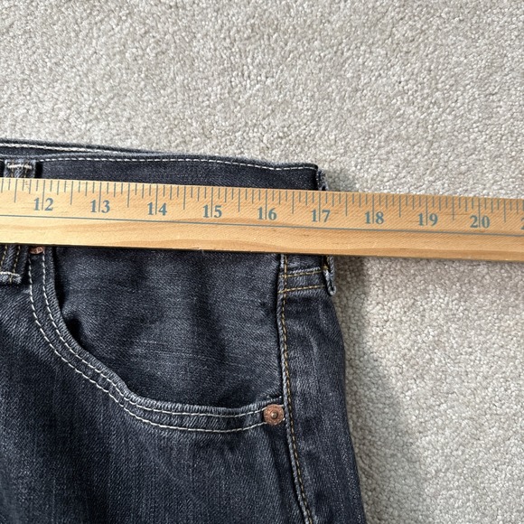 Levis 501 Jeans Men Fits 34x30 Black Button Fly Straight Leg Red Tab Denim Pants - Picture 3 of 10